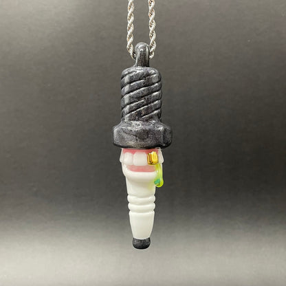 Sparky the Glass spark plug pendant