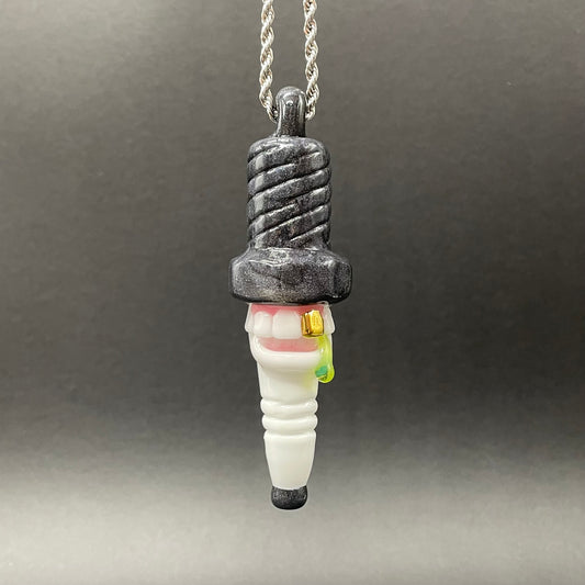 Sparky the Glass spark plug pendant