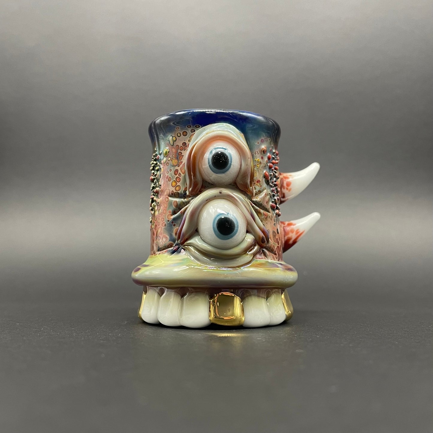 chompers shot glass with a mouth full of teeth
