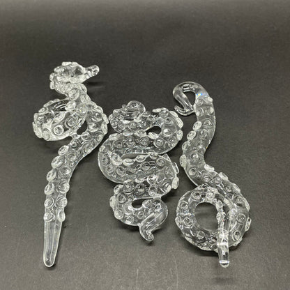 3 clear tentacle ornaments
