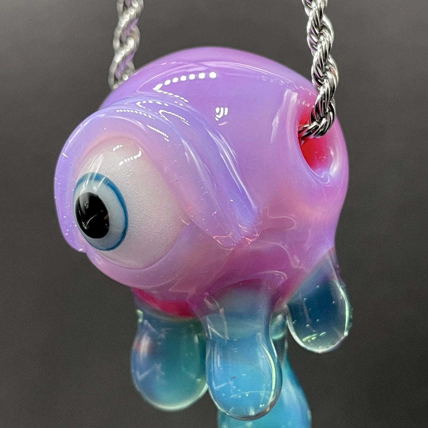 Drippy cyclops glass pendant