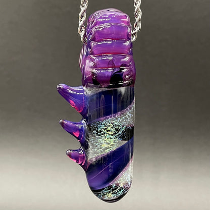 Royal jelly dichroic cyclops pendant glass art - premium handcrafted piece
