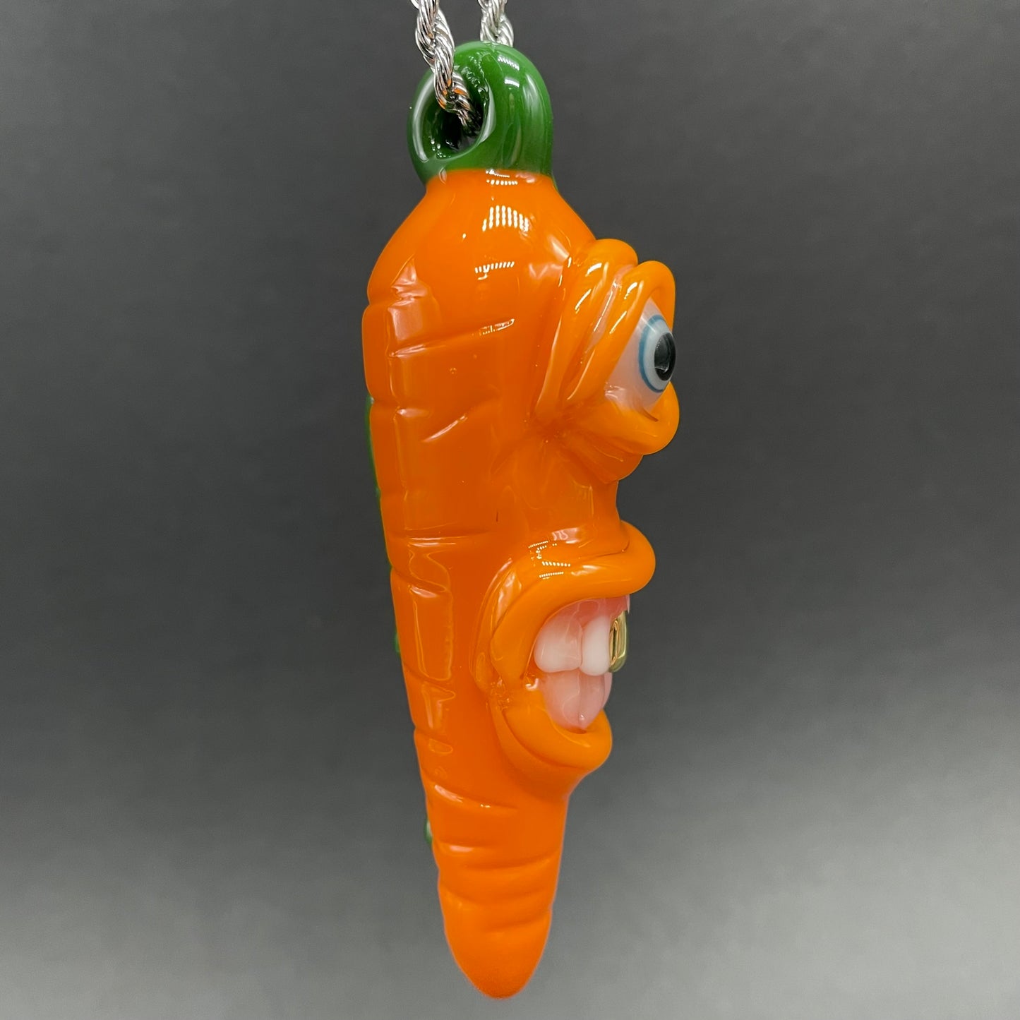 Glass carrot pendant