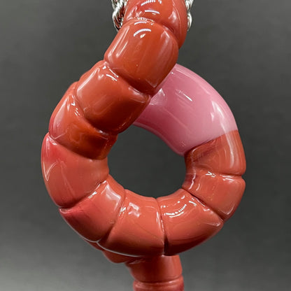 glass earthworm pendant