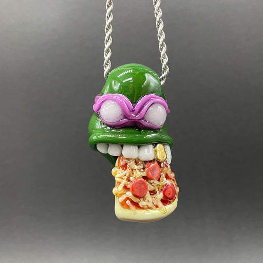 Glass Donatello ninja turtle pendant