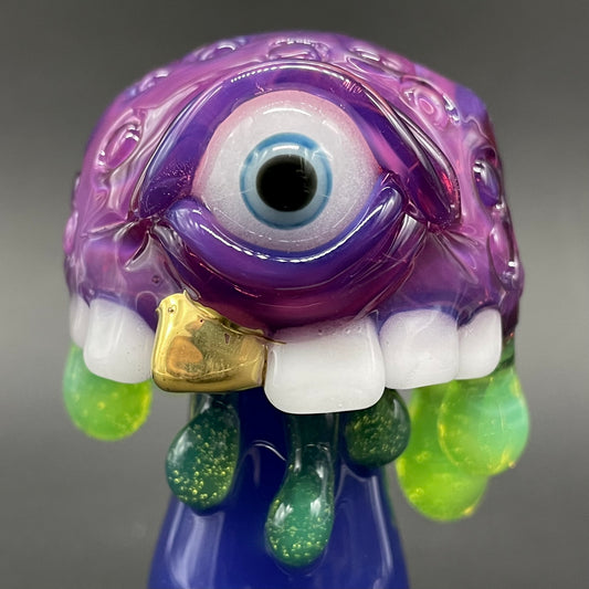 About last night glass mushroom pendant detail view - premium glass art