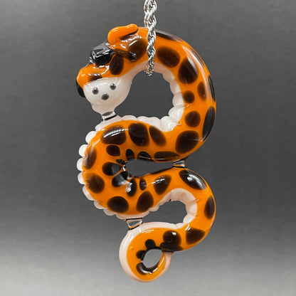 Slithering Chester Cheetah glass pendant