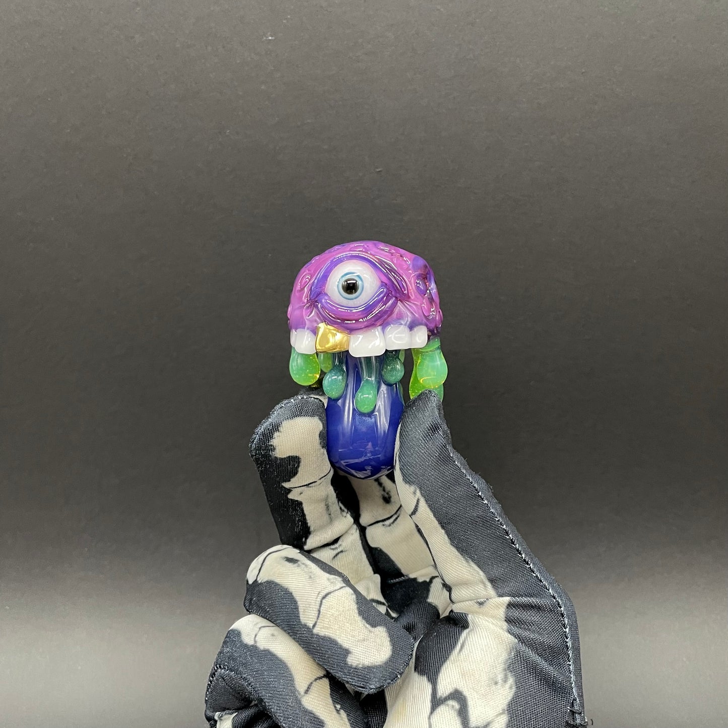 Hand-blown About last night glass mushroom pendant - Leviathan Glass original