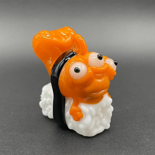 Mutant three eyed fish sushi glass pendant