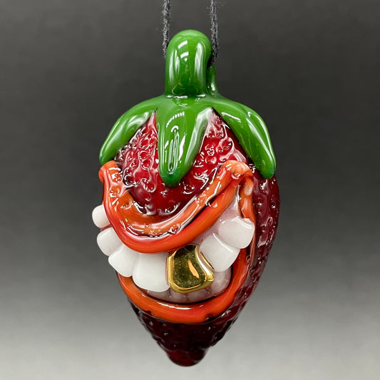 Toothy strawberry pendant