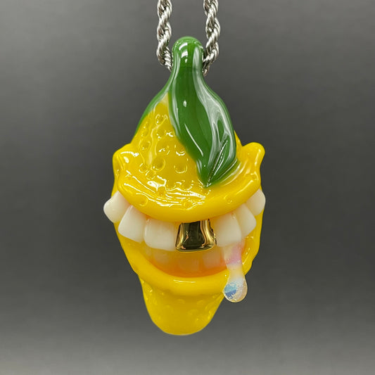 Grinning lemon pendant