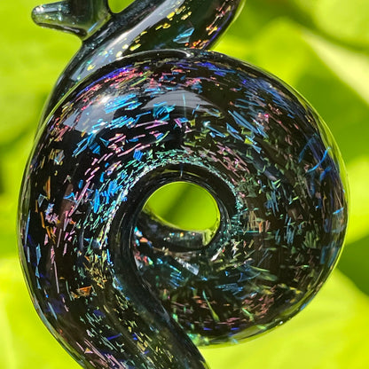 Dichroic sparkle snake pendant