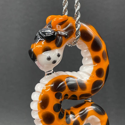 Slithering Chester Cheetah glass pendant