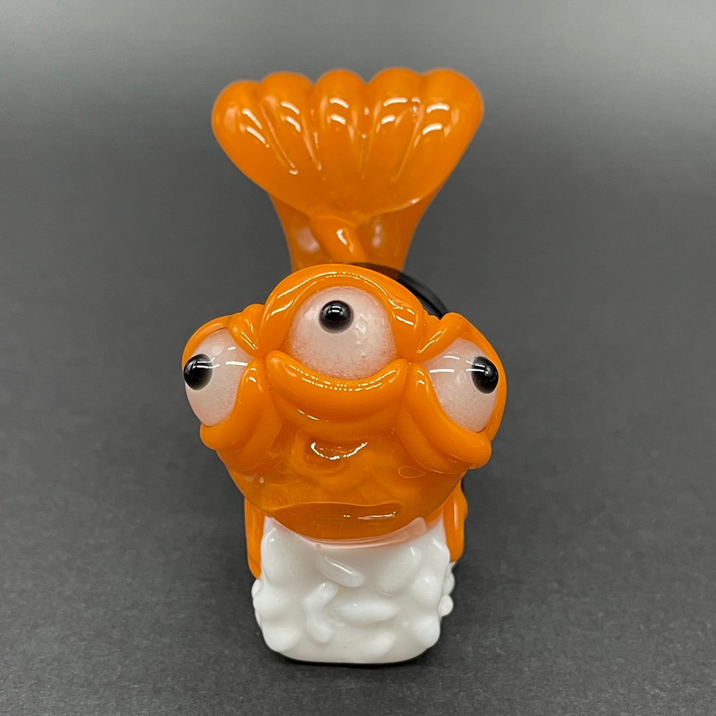 Mutant three eyed fish sushi glass pendant