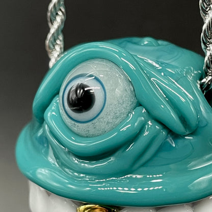 Grinning like a fool glass pendant
