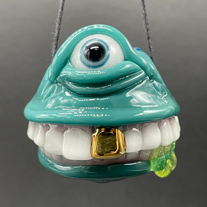 Grinning like a fool glass pendant