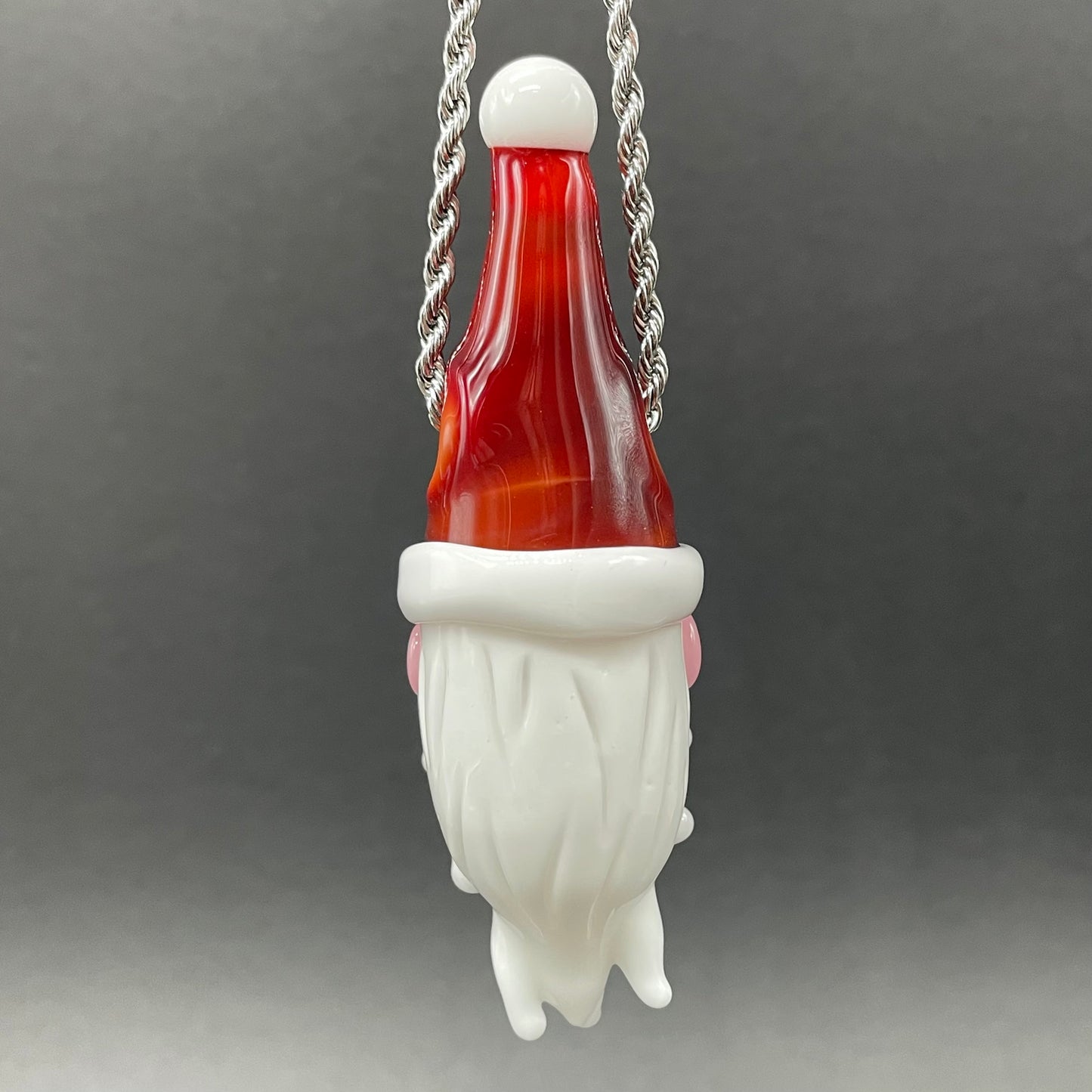 Cyclops Santa glass pendant
