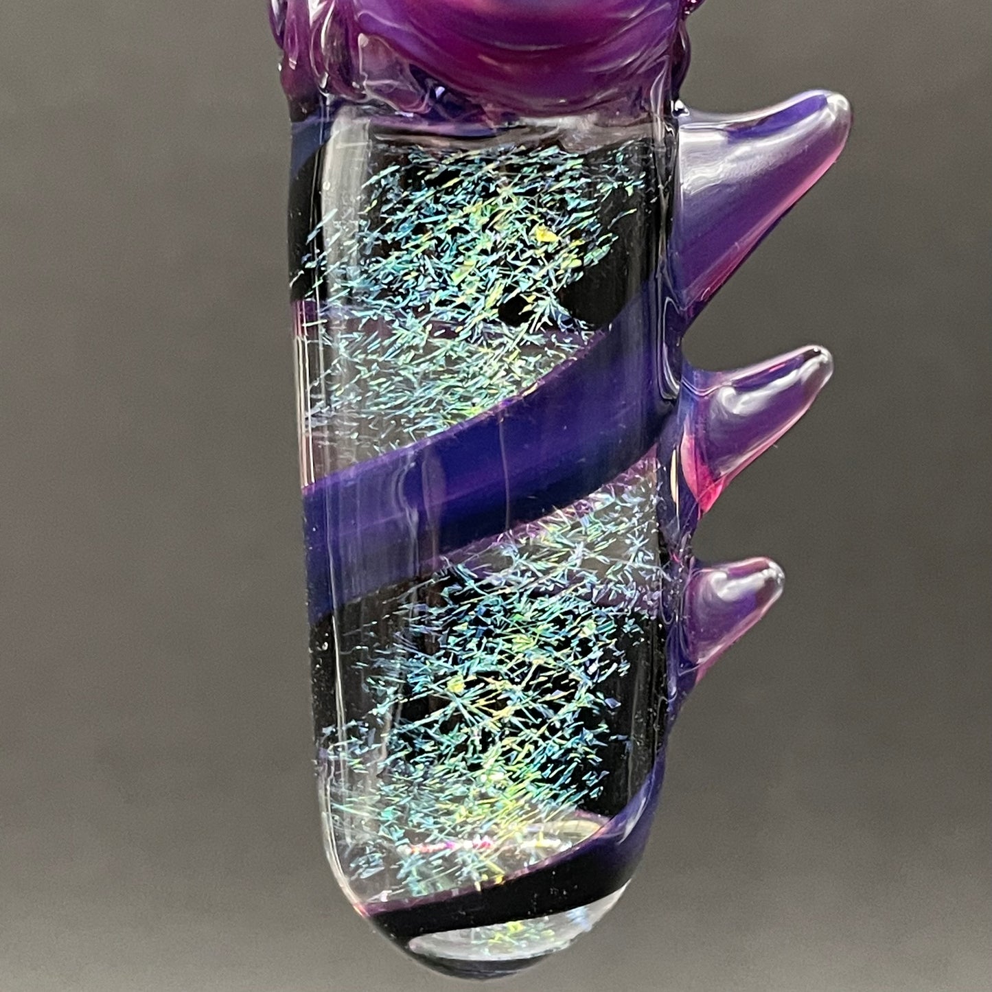 Hand-blown Royal jelly dichroic cyclops pendant - Leviathan Glass original