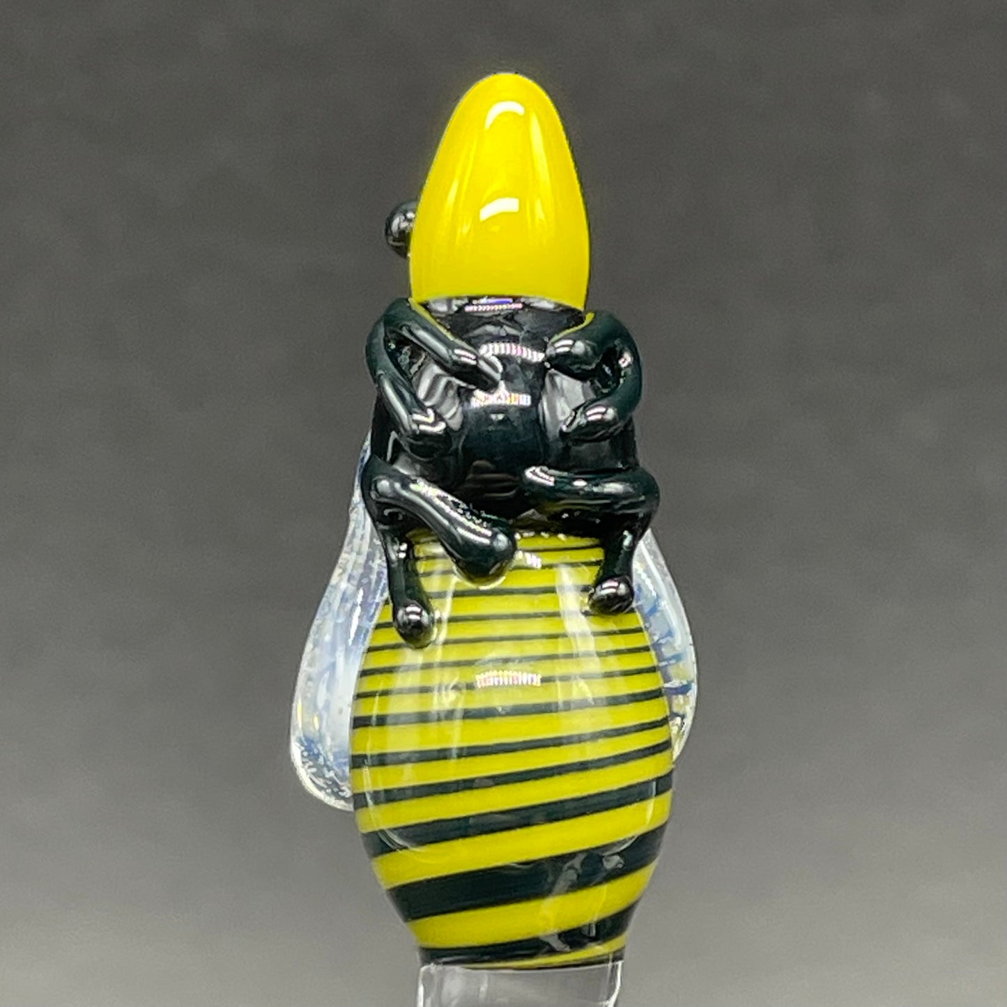 Small glass Bee Honey Dipper