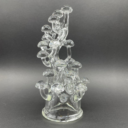TALL CLEAR GLASS MUSHROOM SCULPTURE
