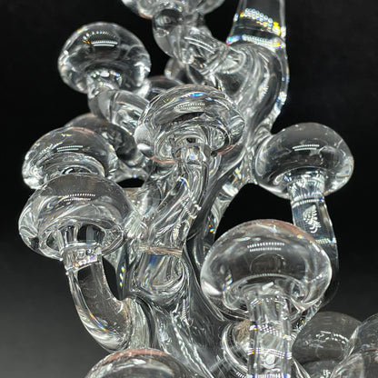 TALL CLEAR GLASS MUSHROOM SCULPTURE