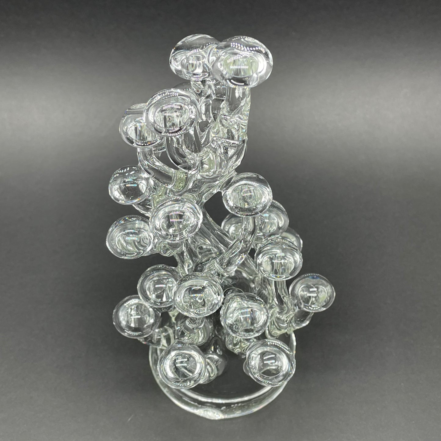 TALL CLEAR GLASS MUSHROOM SCULPTURE