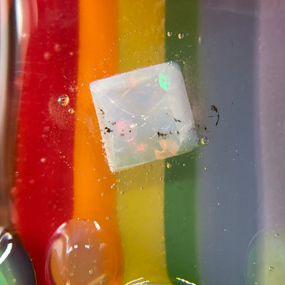 Glass opal rainbow tongue pendant