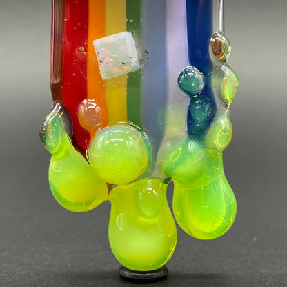 Glass opal rainbow tongue pendant