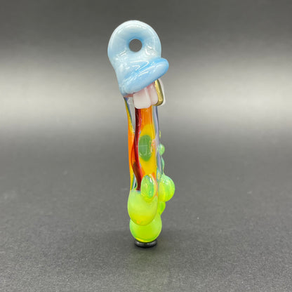 Glass opal rainbow tongue pendant