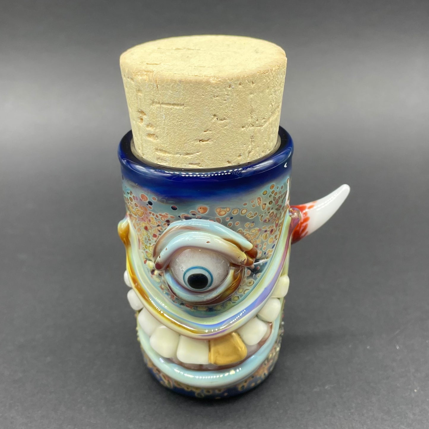 Smiley face cork jar