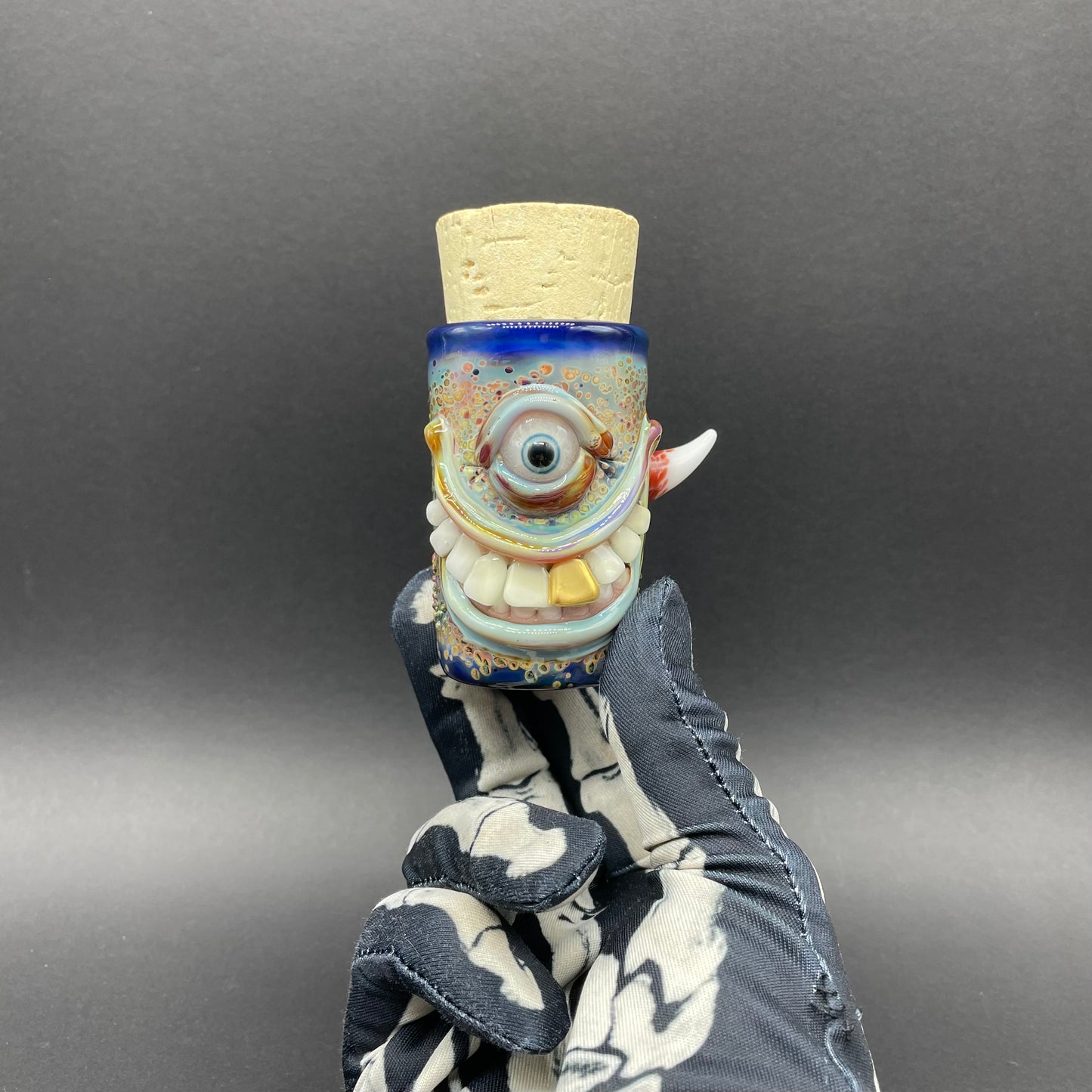 Smiley face cork jar