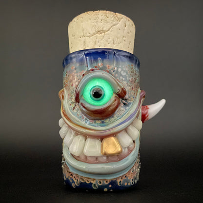 Smiley face cork jar