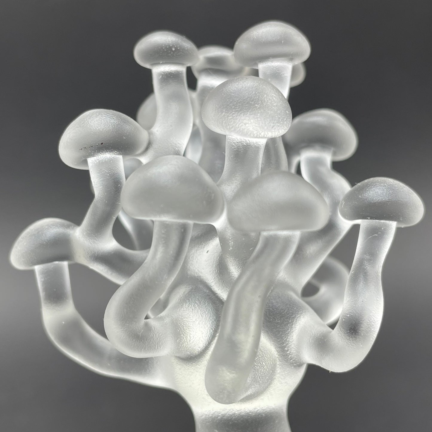 small glass mushroom sculpture