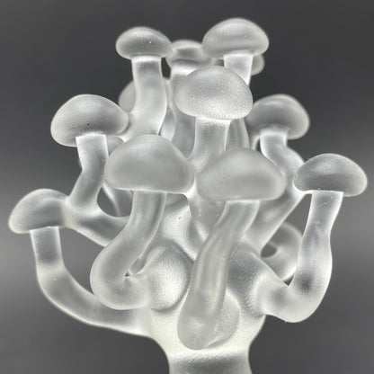 small glass mushroom sculpture