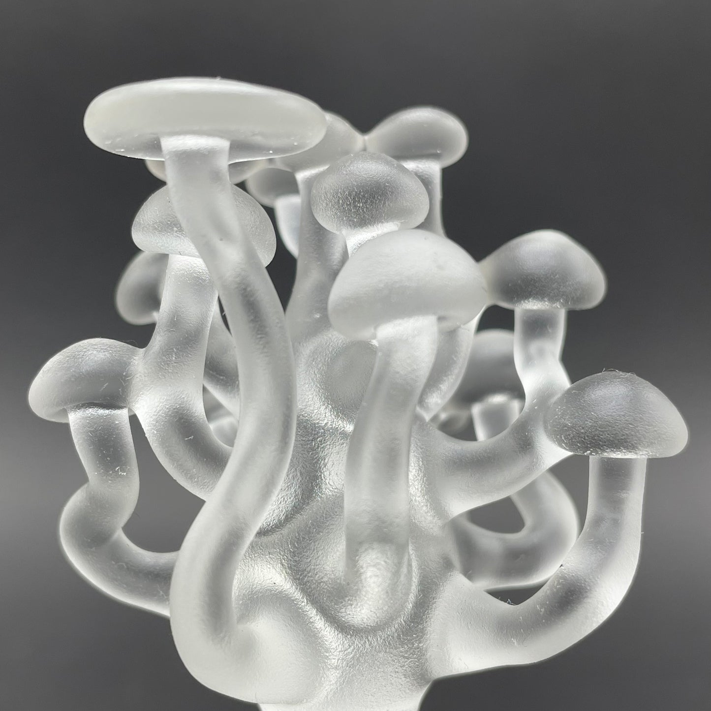 small glass mushroom sculpture