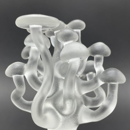 small glass mushroom sculpture