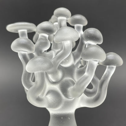 small glass mushroom sculpture