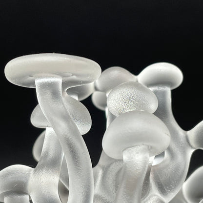 small glass mushroom sculpture