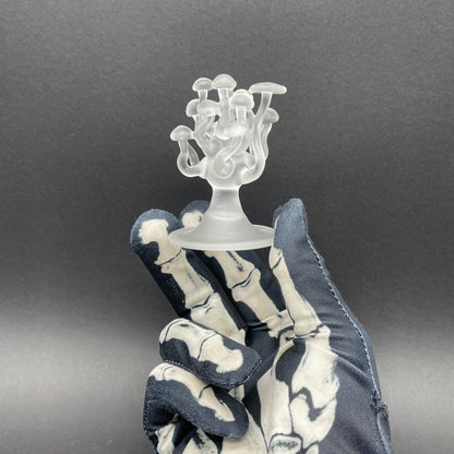 small glass mushroom sculpture