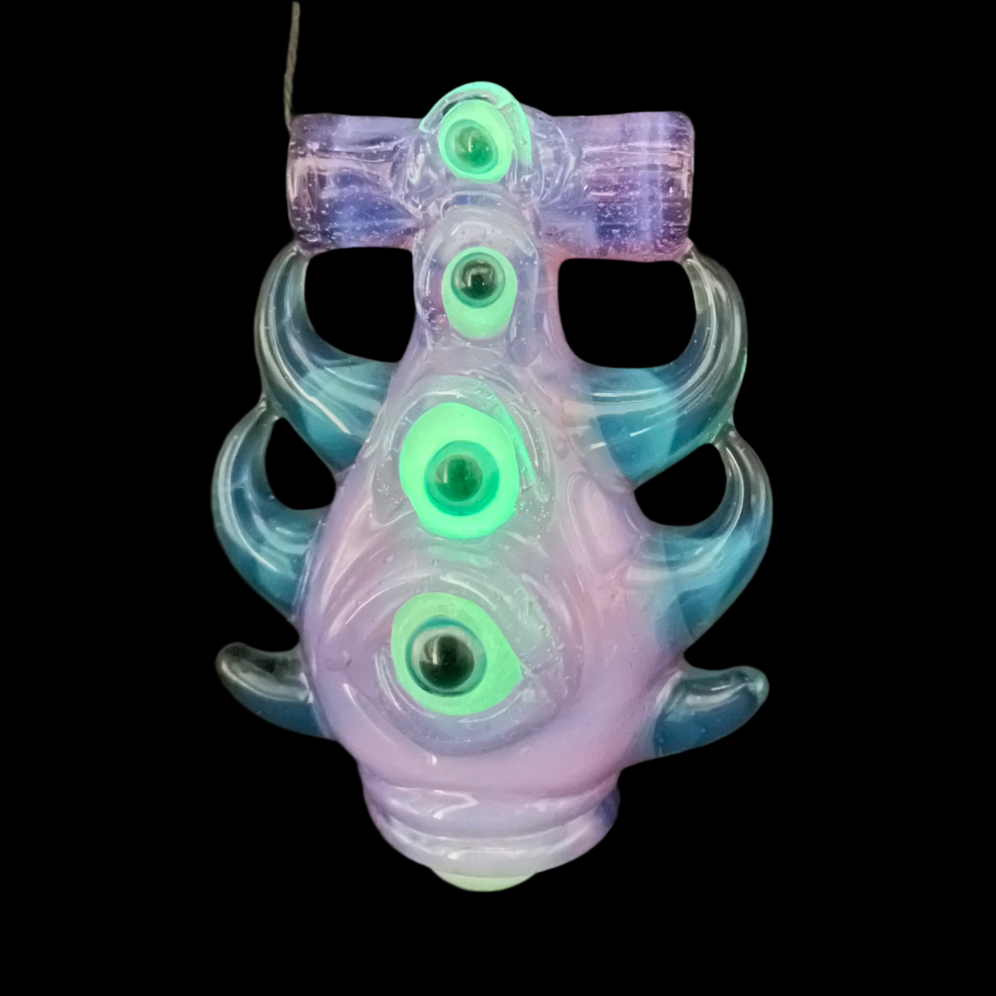Pink slime evil eye pendant