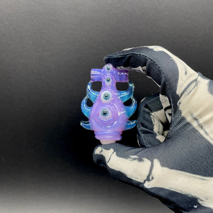 Pink slime evil eye pendant