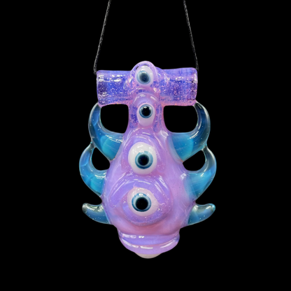 Pink slime evil eye pendant