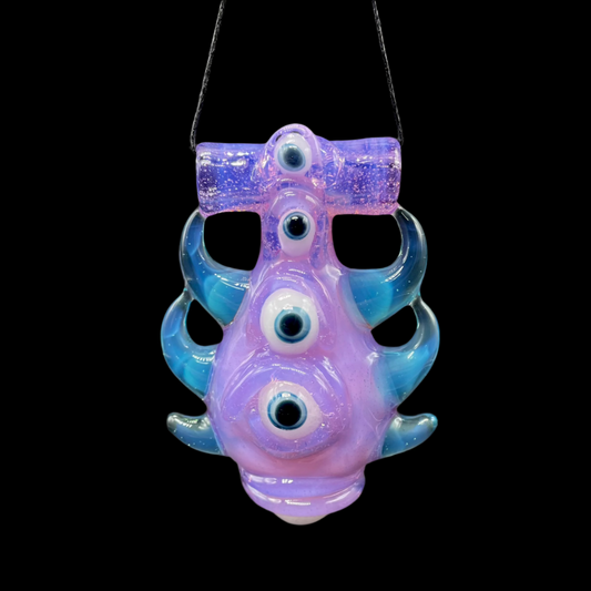 Pink slime evil eye pendant