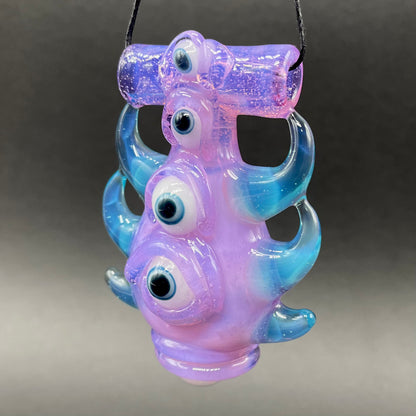 Pink slime evil eye pendant