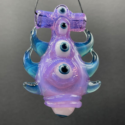 Pink slime evil eye pendant