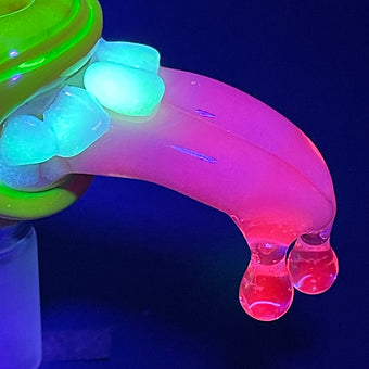 14mm red blacklight reactive slide set with tongue and horn