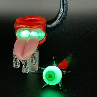 14mm red blacklight reactive slide set with tongue and horn