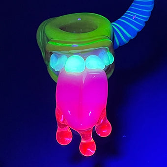 14mm red blacklight reactive slide set with tongue and horn