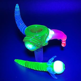 14mm red blacklight reactive slide set with tongue and horn
