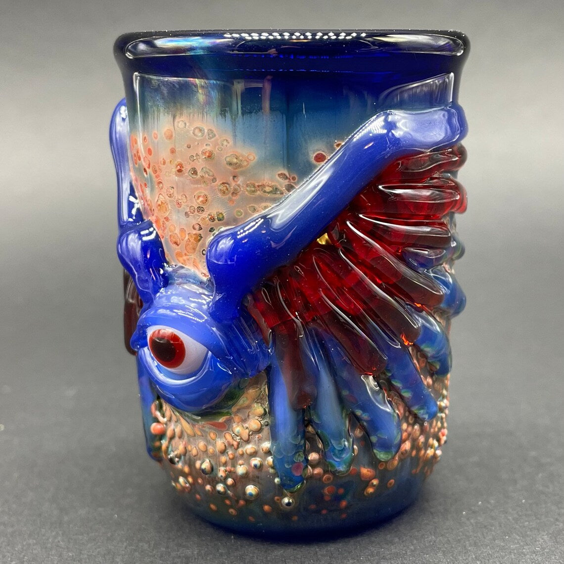 Winged phoenix shot glass (blue)